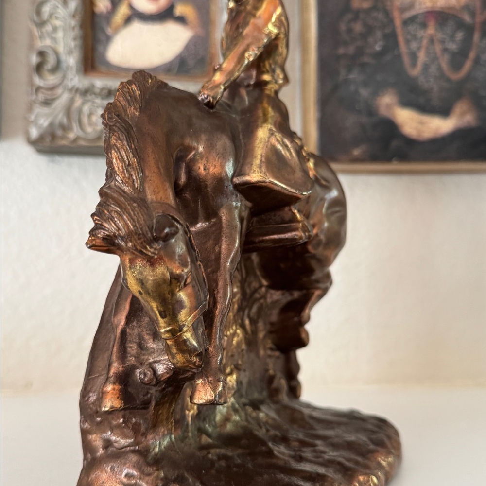Gladys Brown Edwards Dodge Bronco Buster Cowboy Bookend 1947 –‎ As Is - Picture 2 of 14